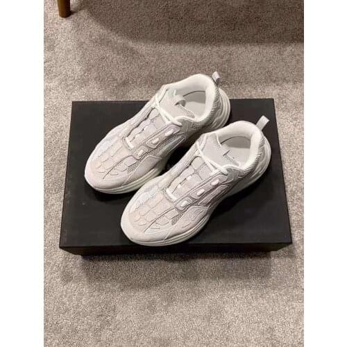 Bone Runner Sneakers Leather Suede-trimmed Mesh Shoes Skeleton Fashion Show Runway Street Style