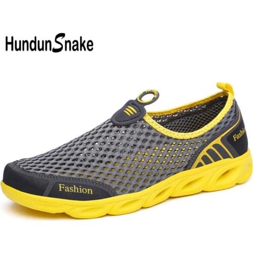 Hundunsnake Breathable Sneakers Man Grey Mesh Men Sport Shoes Summer Mens Running Shoes Mens Sports Shoes Man Barefoot Gym T246