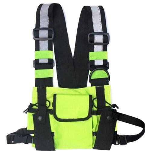 Men Women Fashion Chest Rig Bag Reflective Vest Hip Hop Streetwear Functional Outdoor Sports