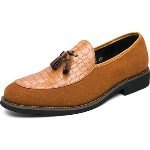 Retro Mens Loafers Imitation Leather Casual Shoes Tassel Decoration Faux Sude Moccasin Spring Autumn Plus Size 47 Male Flats