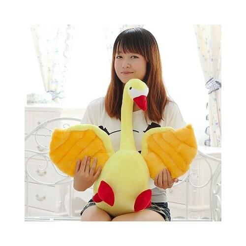 Soft plush toy large 50cm cartoon yellow swan plush toy doll soft throw pillow Christmas gift b0445