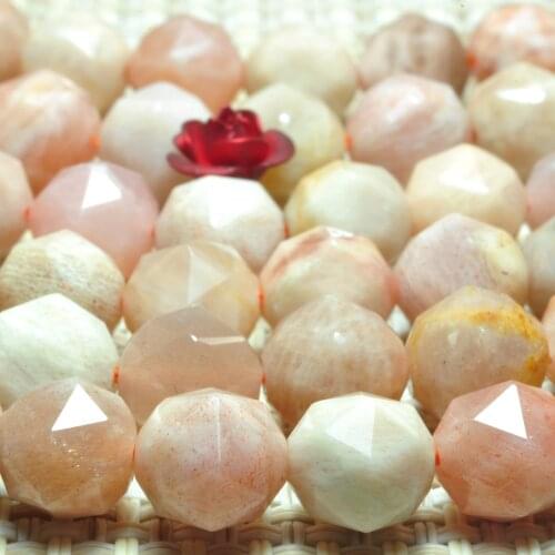 Natural Sunstone Diamond Faceted Round Loose Beads Wholesale Gemstone Semi Precious Stone Bracelet Necklace Diy Jewelry Making