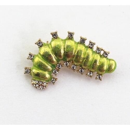New Japanese and Korean style Enamel Inlay semi-precious gem cute caterpillar popular personality fashion wild brooch