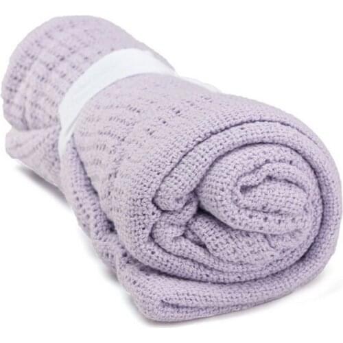 Newborn Baby Blankets Super Soft Cotton Crochet Summer Candy Color Prop Crib Casual Sleeping Bed Supplies Hole Wrap