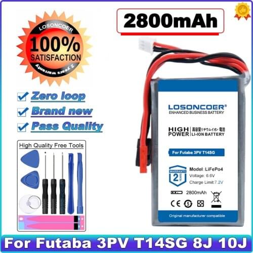 2800mAh 2S1P 6.6V 20C LiFePo4 Transmitter Battery LiFe Battery for Futaba 3PV T14SG 8J 10J 4PK 4PX 4PV 4PM 7PX 4PLS 16SZ