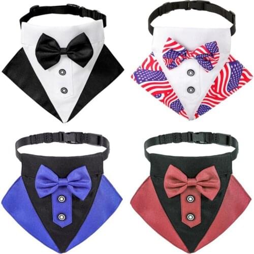 Adjustable British Style Dog Bandanas Cat Dog Gentleman Scarf Bow Tie Collar Bowknot Wedding Suit Pet Grooming Accessories