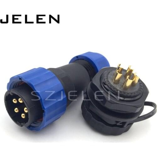 SD20 LED Waterproof Plastic Protected IP68 Connector 5 Pins plug and socket, Rated current 25A, power Wire connectors 5 pin