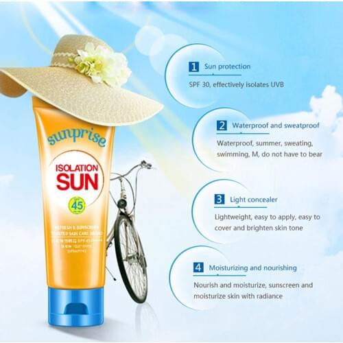 Facial Sunscreen Cream SPF45+ Isolation Face Cream Protector Whitening UV Sunblock Body Sunscreen Concealer