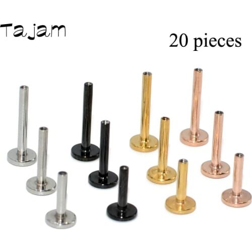 Surgical Steel Labret Bar Parts Internally Thread Head 16g Gauge Labret Post Shaft Barbells For Piercing Replacement Accessory