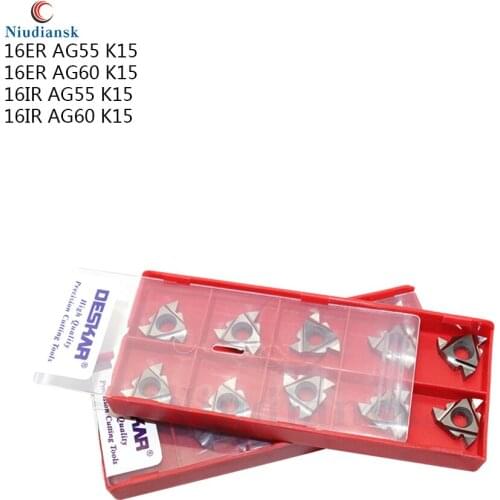 CNC Lathe 16ER AG55 AG60 K15 16IR AG55 AG60 K15 Threaded Carbide Inserts CNC Turning Tools For Processing Copper And Aluminum