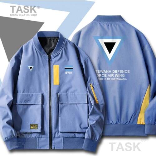 Military Army Jackets Air Force Botswana Batswana BWA Men Flight Pilot Air Force Coats Military Motorcycle Zipper Jackets Coat
