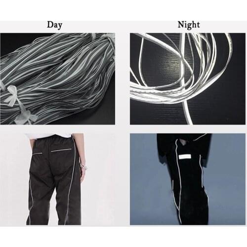 Bright Silver Reflective Piping Fabric Strip Edging Braid Trim Sew On