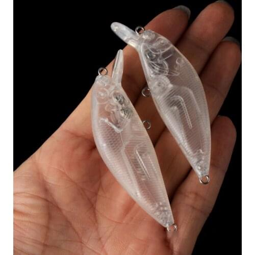 10pcs 6.95CM/5.42G Blank Minnow Fishing Lure Crankbait wobbler Artificial Plastic Hard Bait DIY Unpainted Fishing Tackle