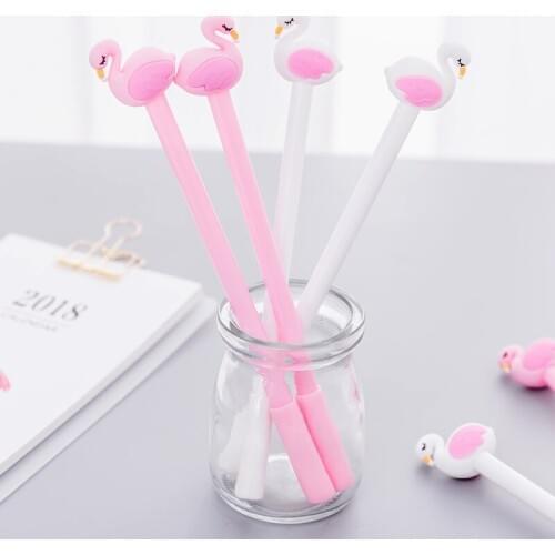 50pcs Cute Beautiful Flamingo Swan Gel Pen Kawaii Writing Pen learning Gel-Pen School office supplies