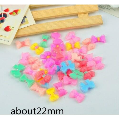 20pcs/lot DIY resin cabochons accessories flat back resin bows mix colors mix shaped