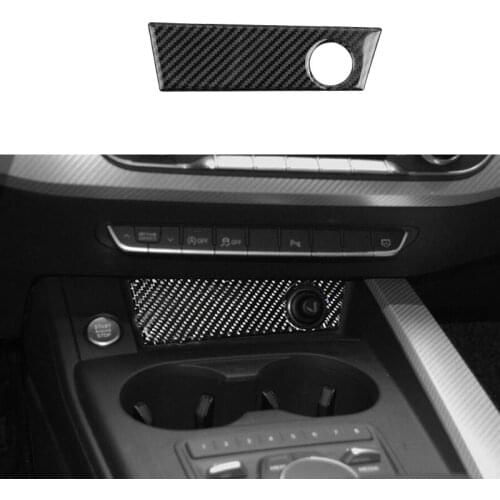 Car accessories 100% Carbon Fiber Center Cigarette Lighter Panel Trim Cover For Audi A5 2018 & A4 B9 2017-2018