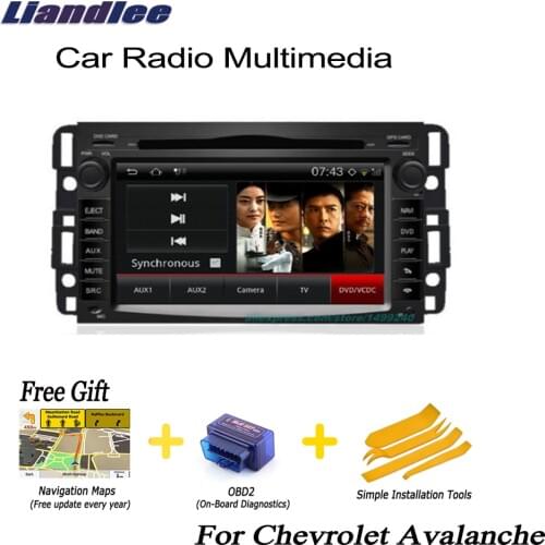 Liandlee For Chevrolet Avalanche 2din Car Android GPS Android Navigation Navi Maps CD DVD Palyer Radio HD Screen OBD2 TV