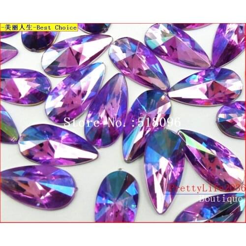 SHINY Droplet Garments Beads Light Purple,9x18mm Stones and Crystals Accessories Strass Crystal Pedras Charms Cristal diy Arts
