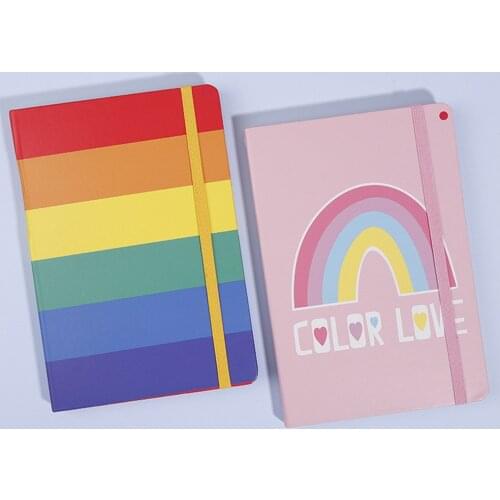 A5 Rainbow Notebook Rainbow Notepad 192 Page Lined Paper w/ Spring Loop Hardcover Journal for Kids Writing Sketching