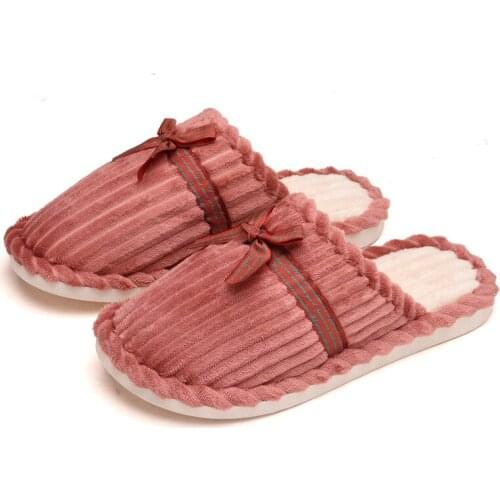Home Slippers for Women Comfortable Cotton Slipper Unisex Winter Short Plush Flat Floor Indoor Non-slip Slippers Large Size