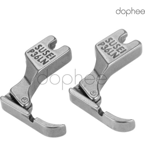 Dophee 2pcs P36LN Industrial Sewing Machine Left Presser Foot Hinged Cording Zipper Foot For Single Needle Sewing Machine