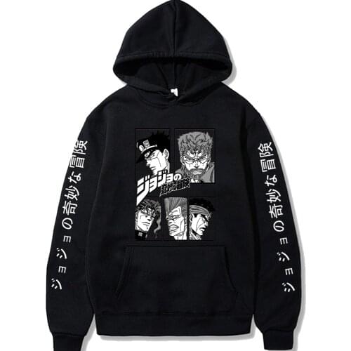 JOJO Bizarre Adventure Hoodie Fashion Pullovers Tops Long Sleeve Sweatshirt Men