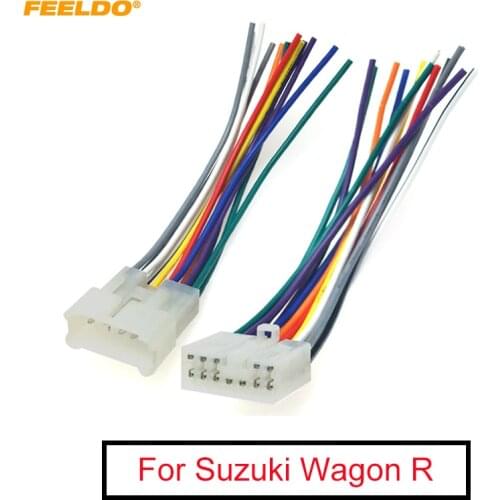 FEELDO Car Radio 12pin Male and Female Plug Wiring Connector For Suzuki Wagon R Audio CD Player Wire Harness Adapter