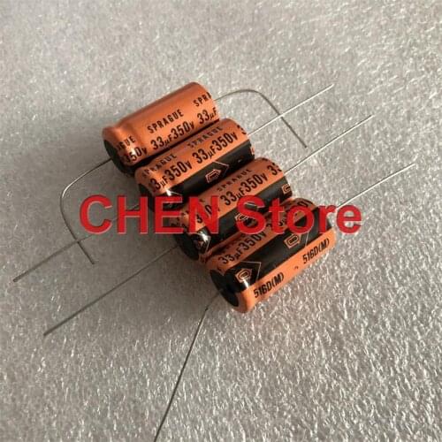 4pcs U.S SPRAGUE 516D 350V33UF 17X32MM 33UF 350V Audio frequency high voltage filter axial electrolytic capacitor 33uf/350v
