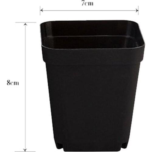 10PCS Black Color Flower Pots Planters Pot Trays Plastic Pots Creative Small Square Pots For Succulent plants M8G0