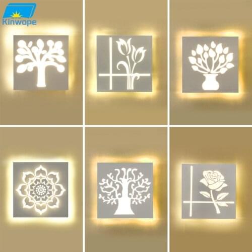 Personality Simple Square LED Wall Lamp Room Creative Living Room Bedroom Bedside Lamp Corridor Aisle Modern Acrylic Art Lamp