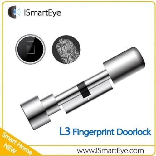 L3 digital Fingerprint door Lock Cylinder Fingerprint Remoter and Mobile Door Open Locks 70mm 80mm 90mm Free shipping