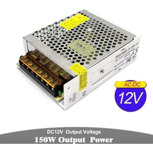 Mini size Power Supply DC12V 12.5A 150W Led Driver Transformers AC100-240V to DC 12V SMPS For CCTV Strip Modules Light Monitor