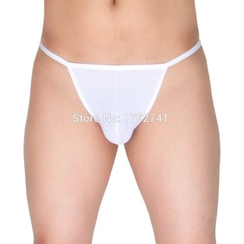 Men 4 Way Stretch Thong Underwear Sexy Hip T-back Micro Cut G-String