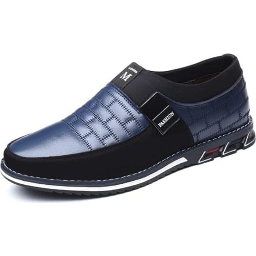 Leather Fashion Mens Casual Shoes Brand 2021 Mens Loafers Moccasin Breathable Non-slip Driving Shoes Black Large Size 38-46