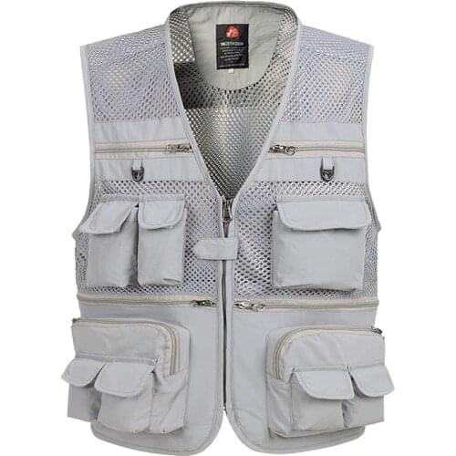 Mens Baggy 5Xl Vest with Many Pockets Summer Mesh Vest for Men Spring Autumn Male Casual Thin Breathable Multi Pocket Waistcoat