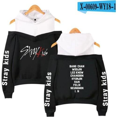 Newest New arrival Stray kids Kpop Strapless Hoodies Women/Children Autumn Casual Cute Stray kids Womens Hoodies Sweatshirt