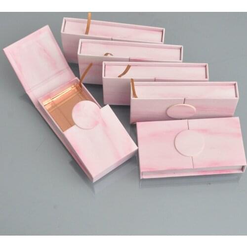 Wholesale Lash Box Eyelash Packaging Box Custom Faux Cils 25mm Mink Eyelashes Book Marble Magnetic Package Storage Case Vendors