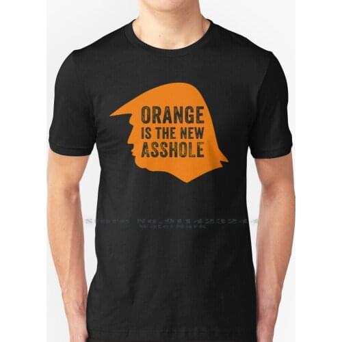 Orange Is The New T Shirt 100% Pure Cotton Donald Orange Skin Hair Anti Trump Profile Silhouette Creative Trending Vintage Cool
