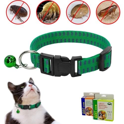 Cat Dog Flea Collar Flea and Tick Collar Nylon Anti Pest Lice Collars Kill Lice Parasite Deworming for Small Medium Dog Cat