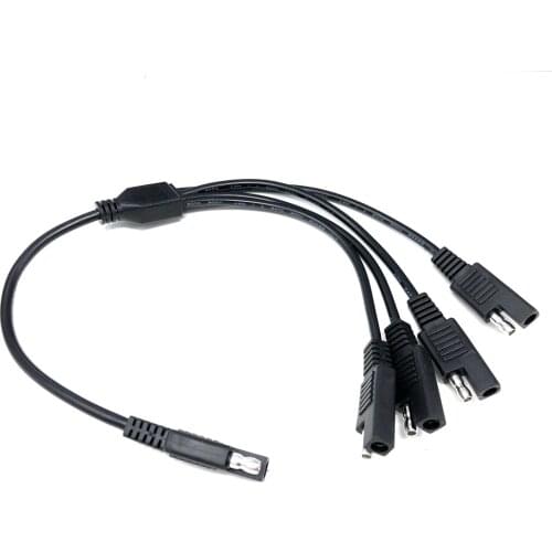 1 to 4 SAE Power Extension Cable Adapter Connector 2 Pin Quick Connect Disconnect Plug