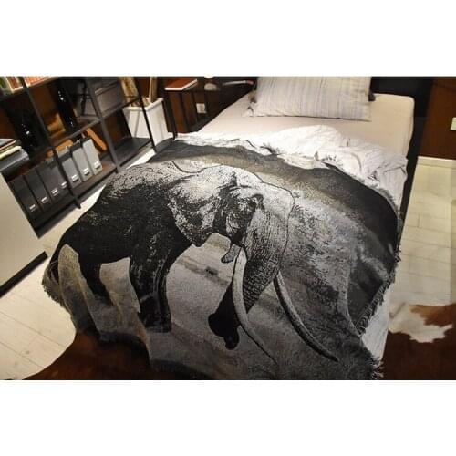 Casual Knitted Line Blanket Decoration Black and White Nordic Personality Creative Bed Cover Fringed Sofa Towel Slipcover