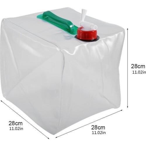 Transparent Plastic Folding Water Bottle Outdoor Camping Folding Bucket Water Bag Large Capacity PVC Drinking Water Bag