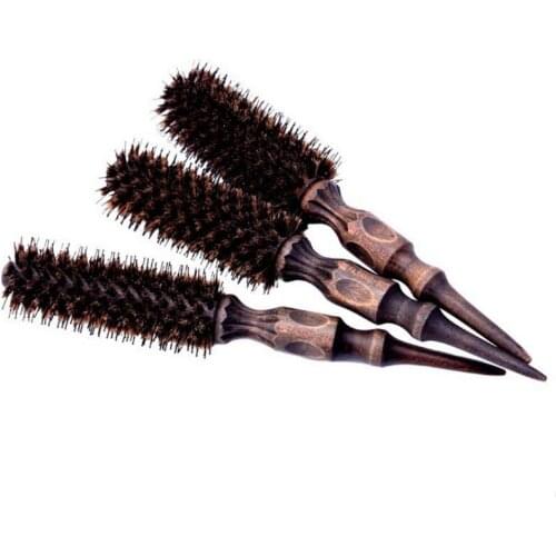 Retro Comb Bristle Hair Curly Comb Blown Straight Hair Brush Pear Head Shape Wood Comb New style D40