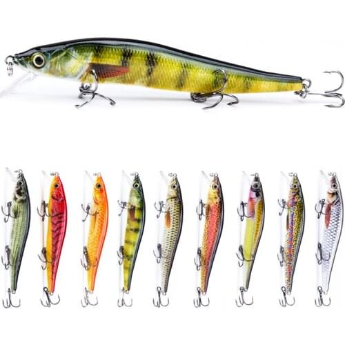 Agoie 12cm/14g Minnow Crankbait Fishing Lure Realistic Artificial Hard Tackle Wobbler Sinking Bait Jerkbait Pike Bass Swimbait