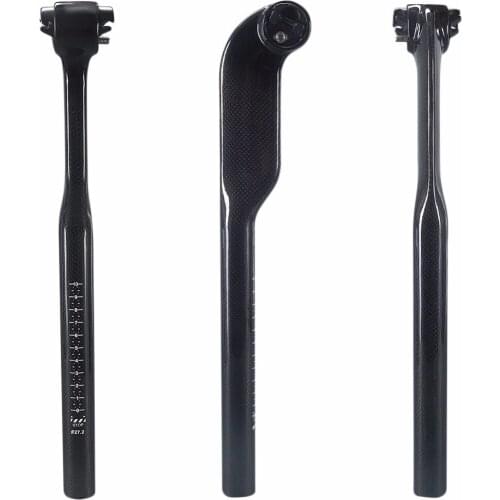 Glossy Finish Full 3K Carbon Fiber Seatpost Bike Road MTB Bicycle Parts 27.2/30.8/31.6* 350mm/400mm Offset 25mm
