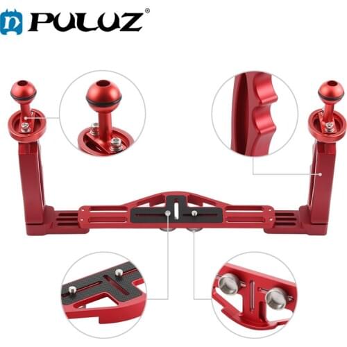 PULUZ Dual Handles Aluminium Alloy Tray Stabilizer for Underwater Camera Housings