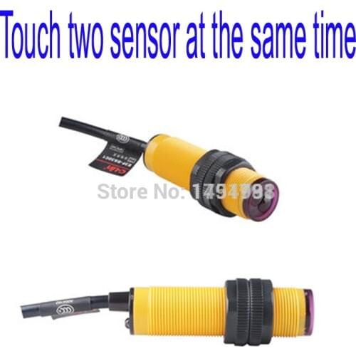 Takagism game real life room escape prop touch sensor object close to the two sensor at the same time the door lock open