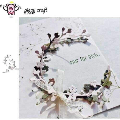 Piggy Craft metal cutting dies cut die mold 3Pcs Flower branch leaves Scrapbook paper craft album card punch knife art cutter die
