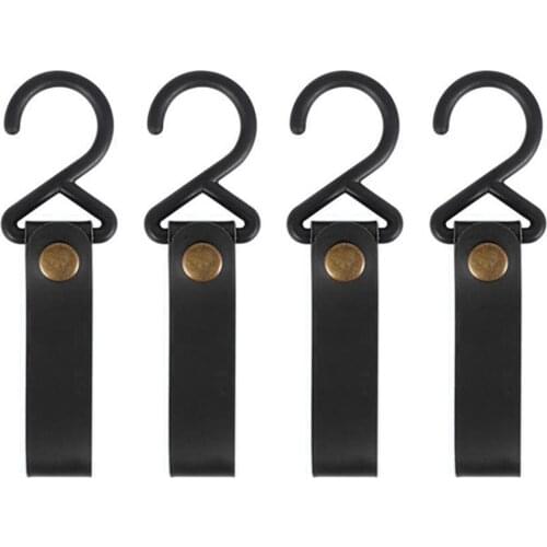 Outdoor PU Leather Hook Camping Tripod Clothes Store Portable Walking Hanger Clothes Hook Durable for Camping Supplies