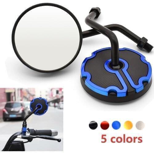 Universal Motorcycle Back View Mirror 10mm Round Shape Rearview Side Mirrors For Kawasaki Z250 Z300 VERSYS 300X ZX636R GTR1400